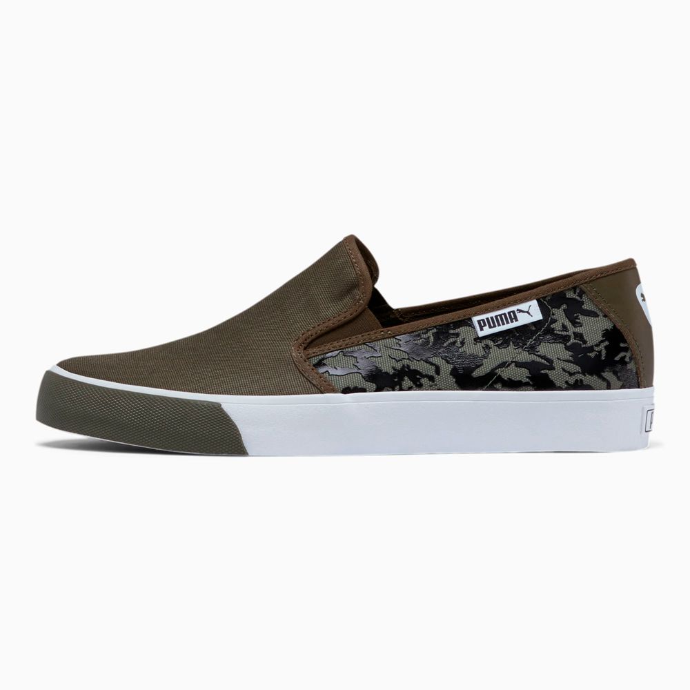 Puma Bari Camo Férfi Slip On - Sötét Olivazöld/Fekete ( Hungary - ACPBG6901 )